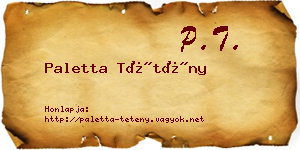 Paletta Tétény névjegykártya